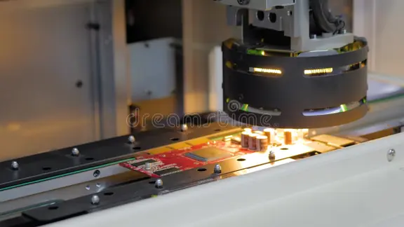 close-up-visual-inspection-system-quality-control-printed-circuit-board-automated-visual-optical-inspection-system-252709159